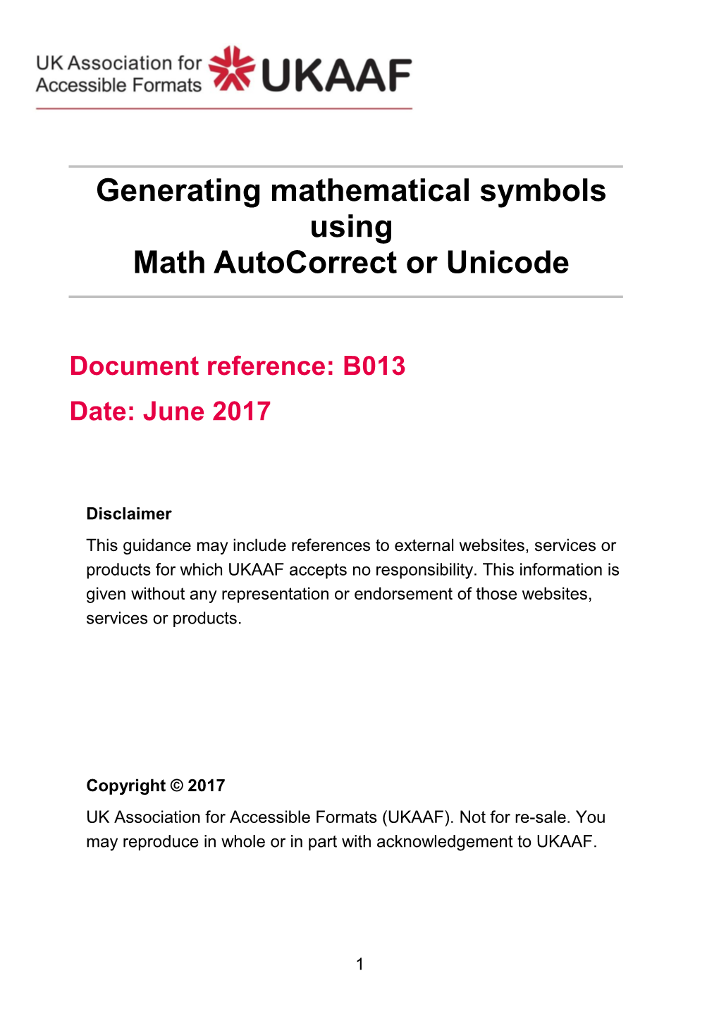 Generating Mathematical Symbols Using Math Autocorrect Or Unicode