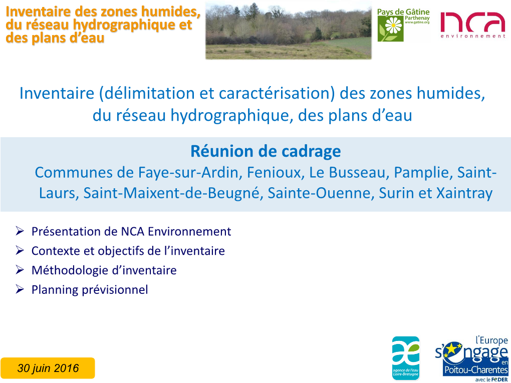 Des Zones Humides, Du Réseau Hydrographique, Des Plans D'eau