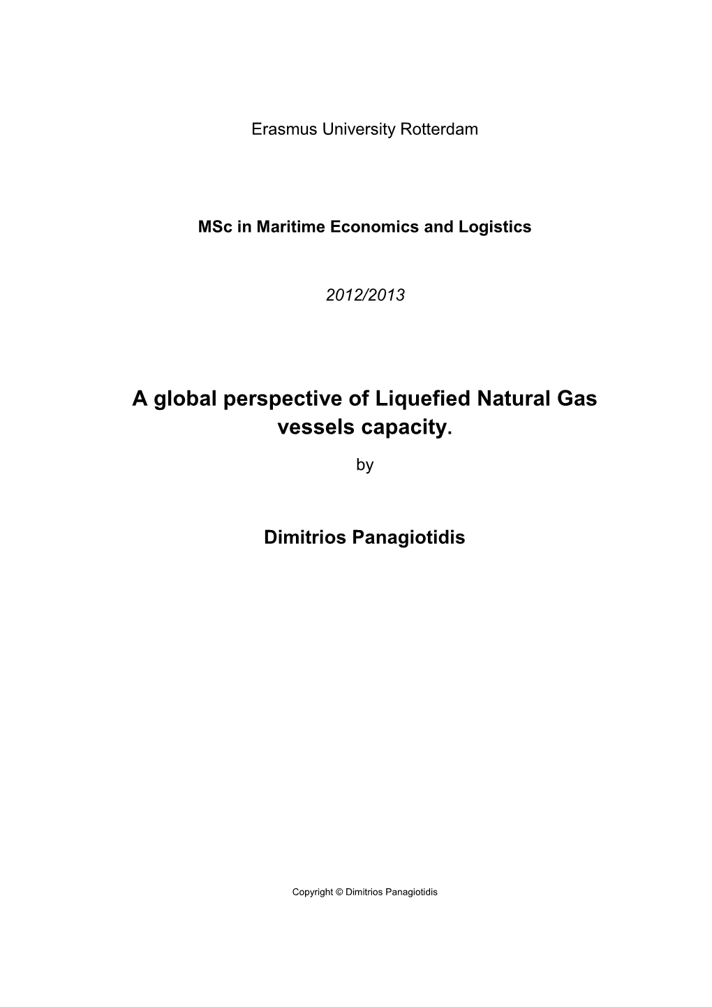 A Global Perspective of Liquefied Natural Gas Vessels Capacity