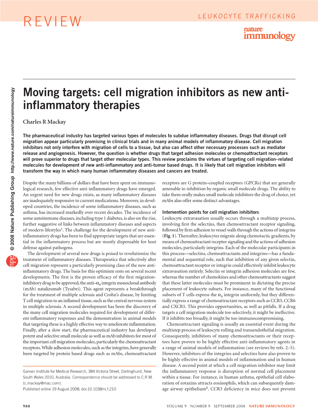 Review Leukocyte Trafficking