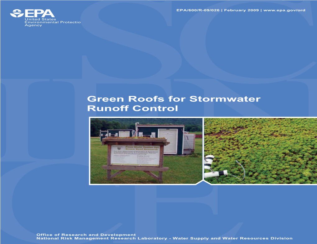 US EPA Green Roofs for Stormwater Runoff Control