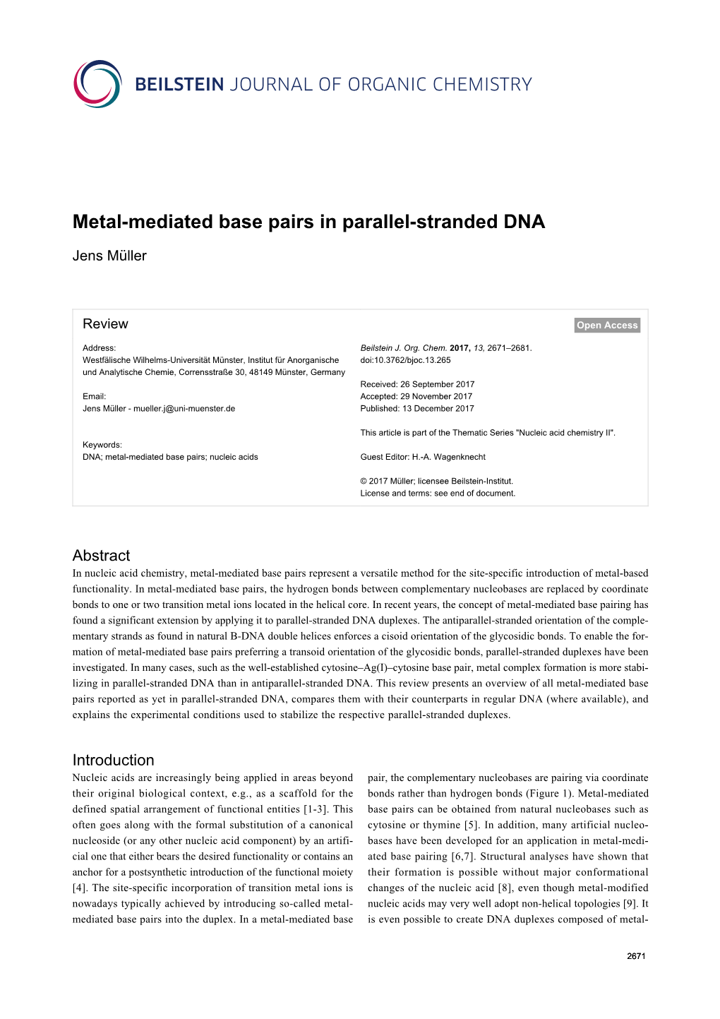 Metal-Mediated Base Pairs in Parallel-Stranded DNA