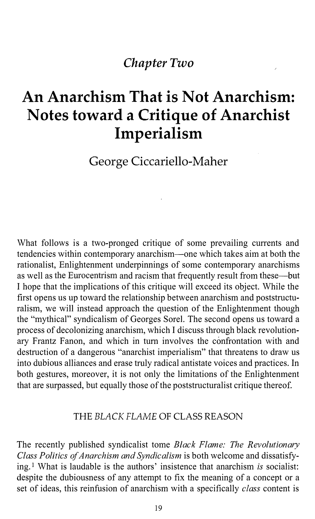 Notes Toward a Critique of Anarchist Imperialism