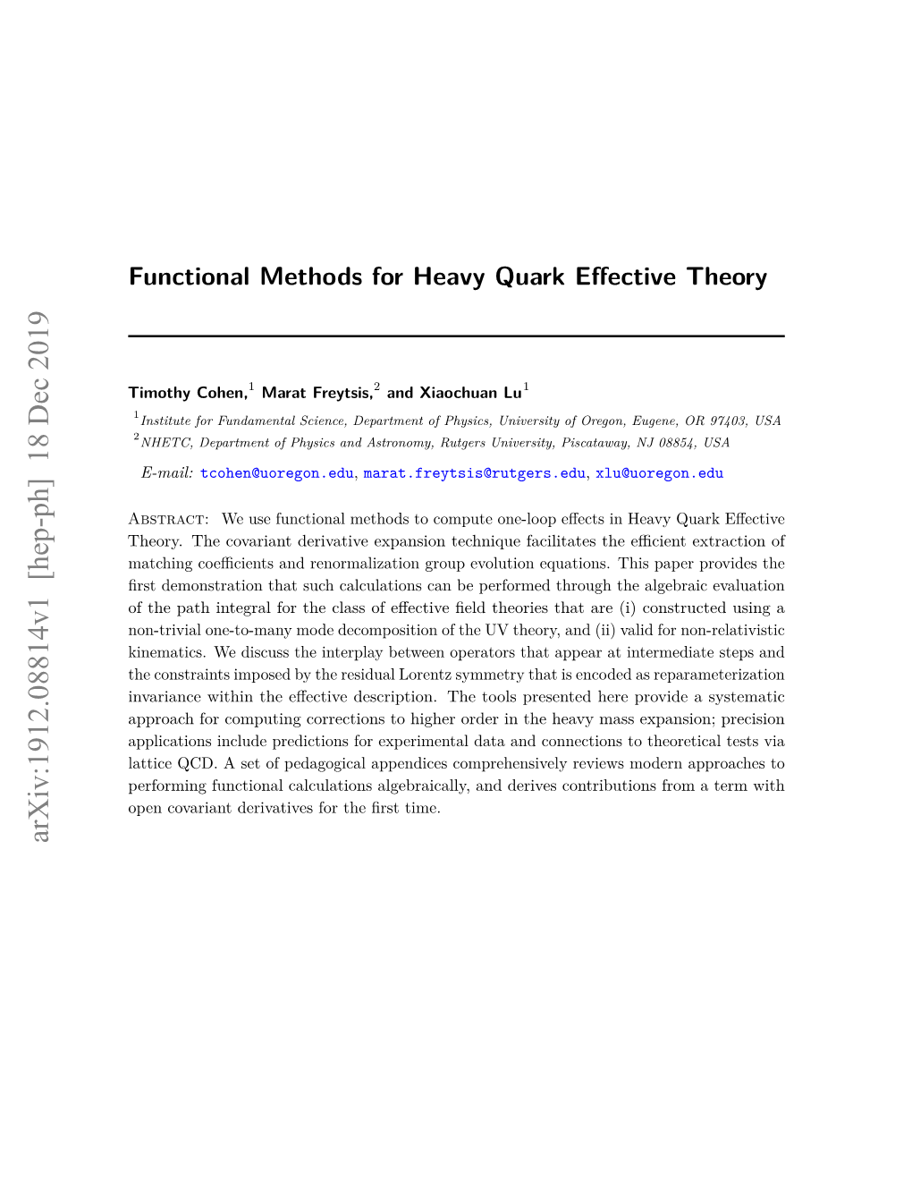 Functional Methods for Heavy Quark Effective Theory