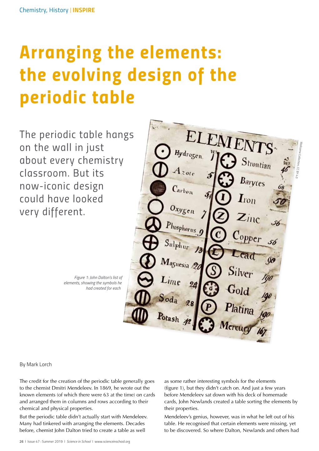 Arranging the Elements: the Evolving Design of the Periodic Table