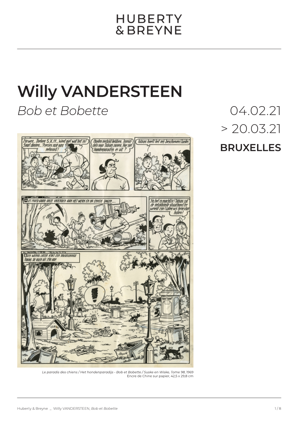 Willy VANDERSTEEN Bob Et Bobette 04.02.21 > 20.03.21 BRUXELLES