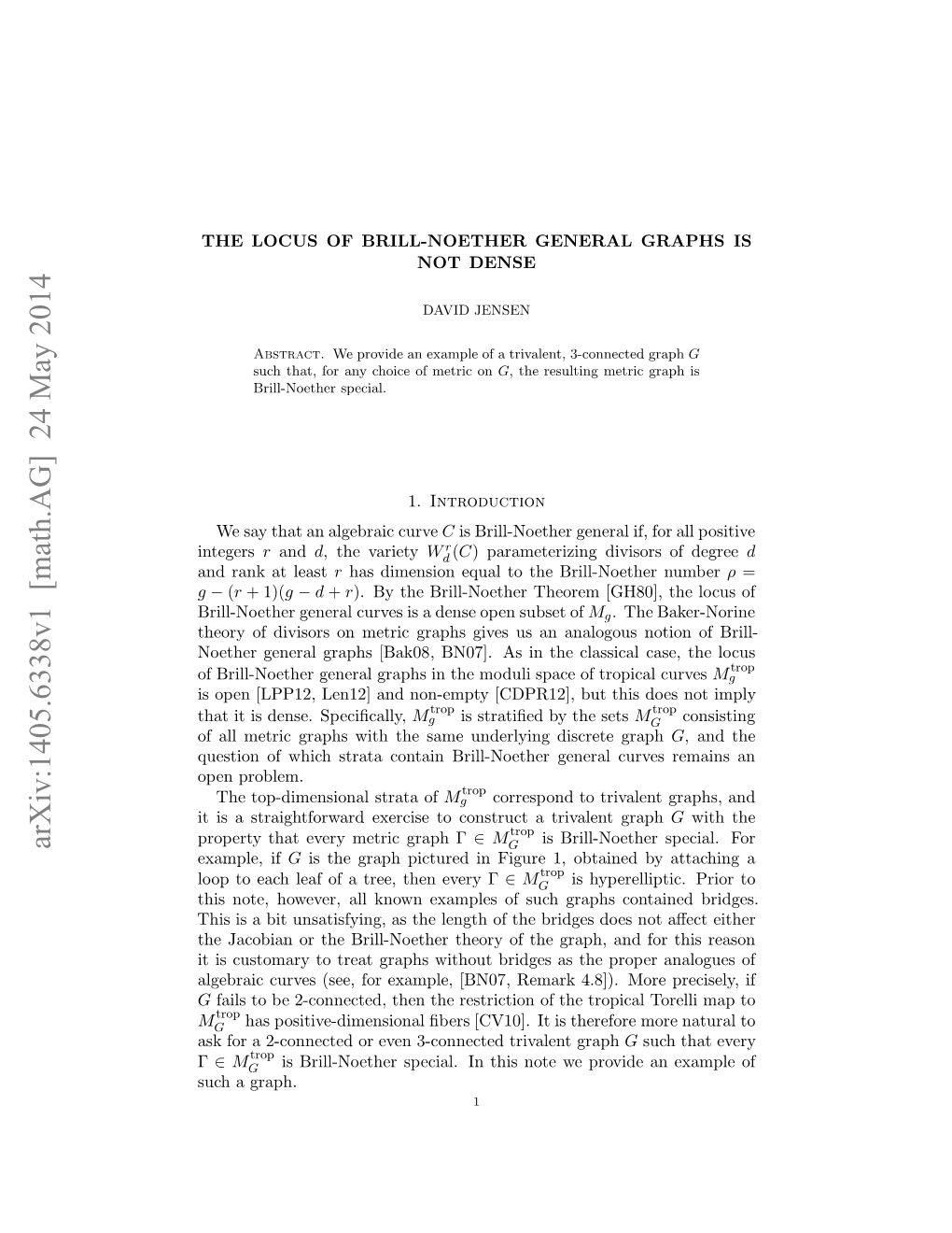 The Locus of Brill-Noether General Graphs Is Not Dense 3