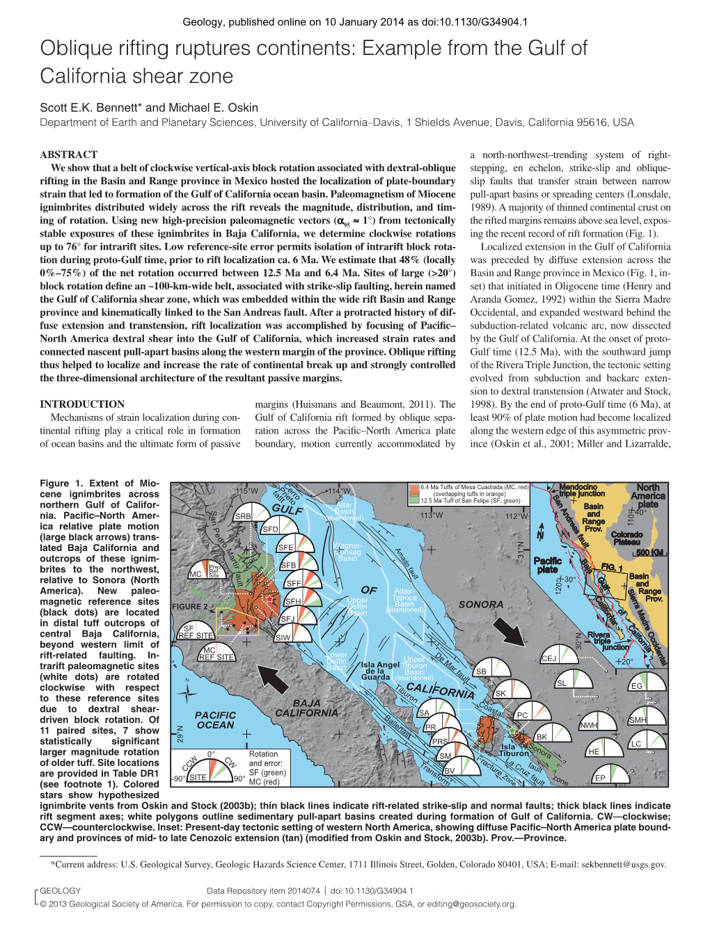 Oblique Rifting Ruptures Continents: Example from the Gulf of California Shear Zone