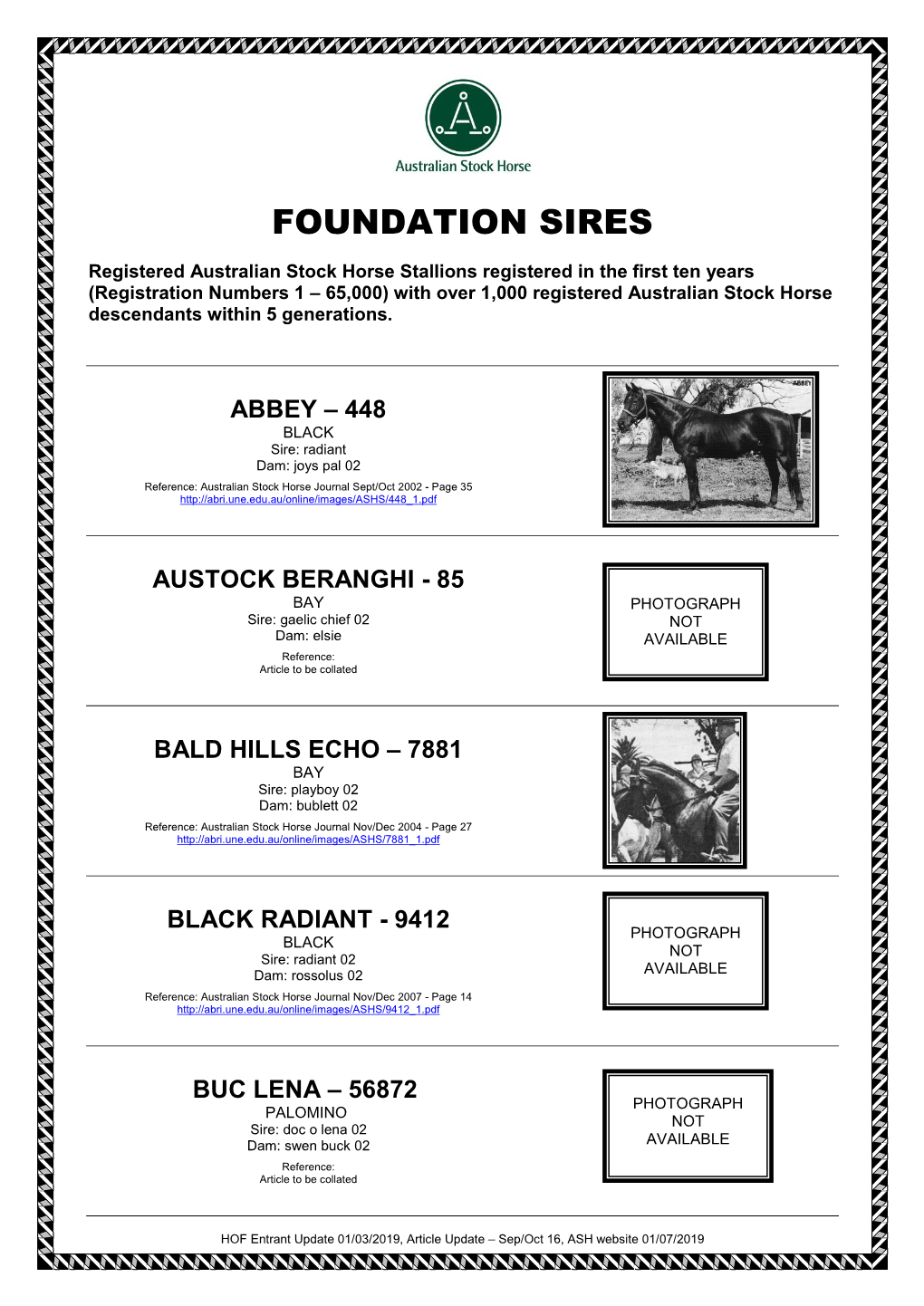 Foundation Sires