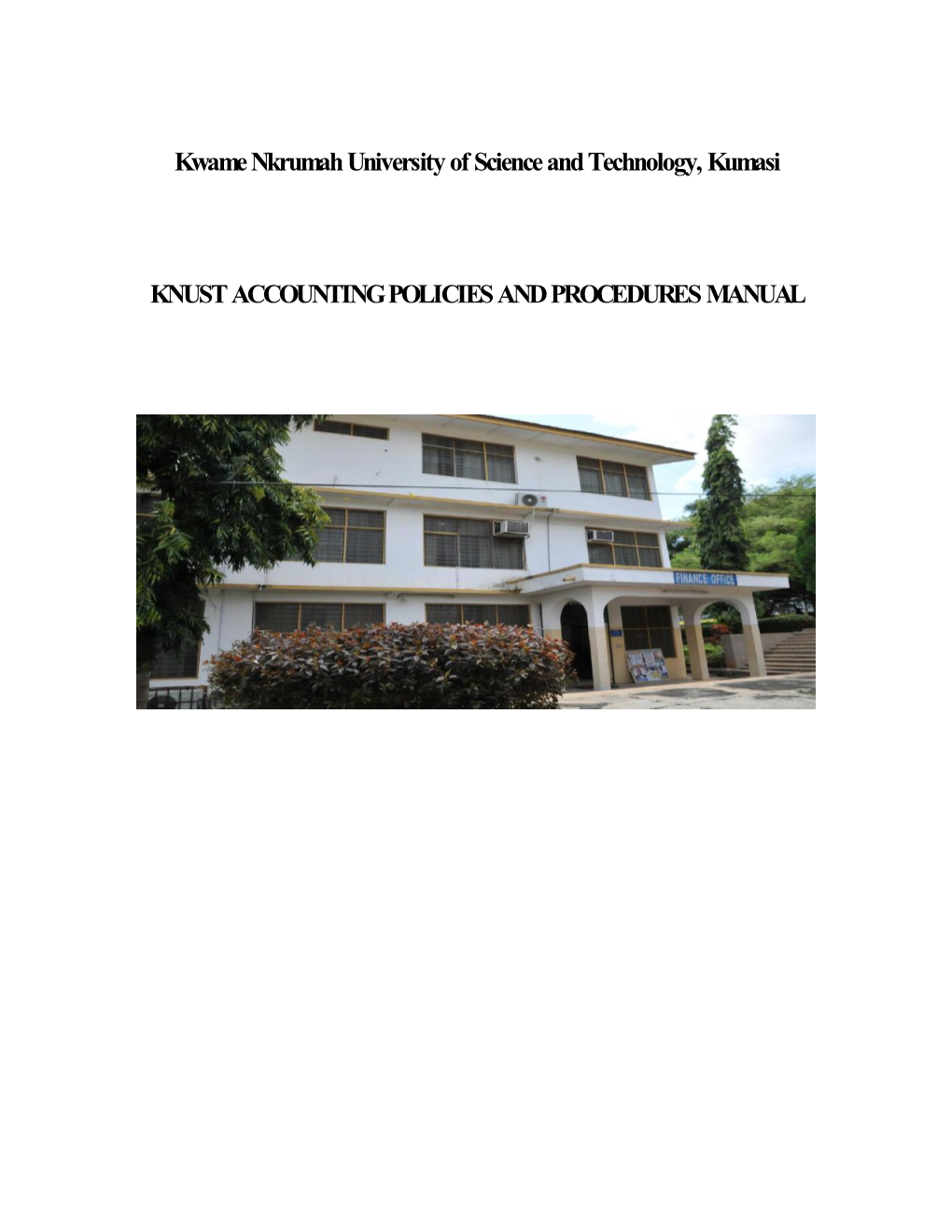 Knust Accounting Policies and Procedures Manual