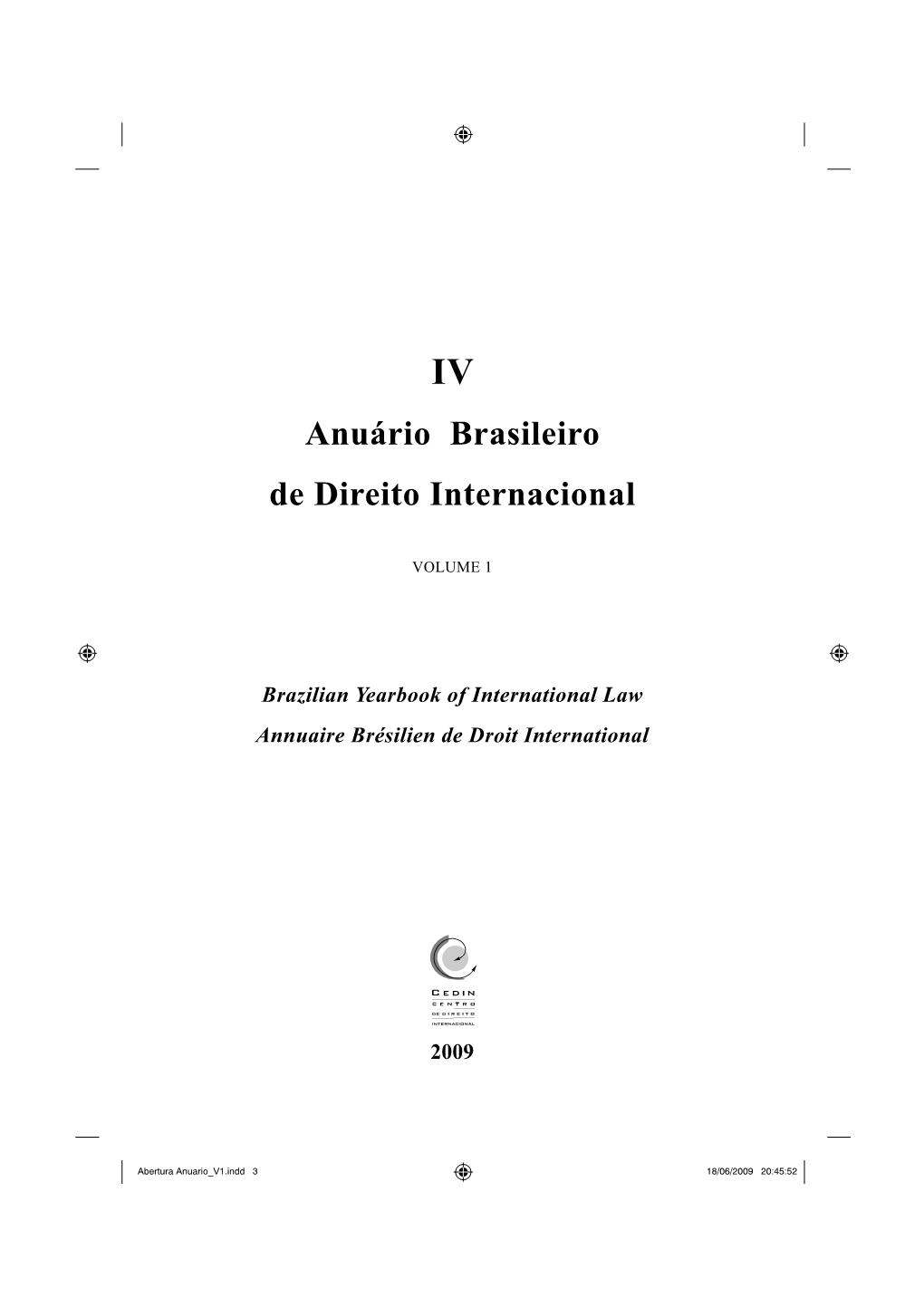 Anuário Brasileiro De Direito Internacional