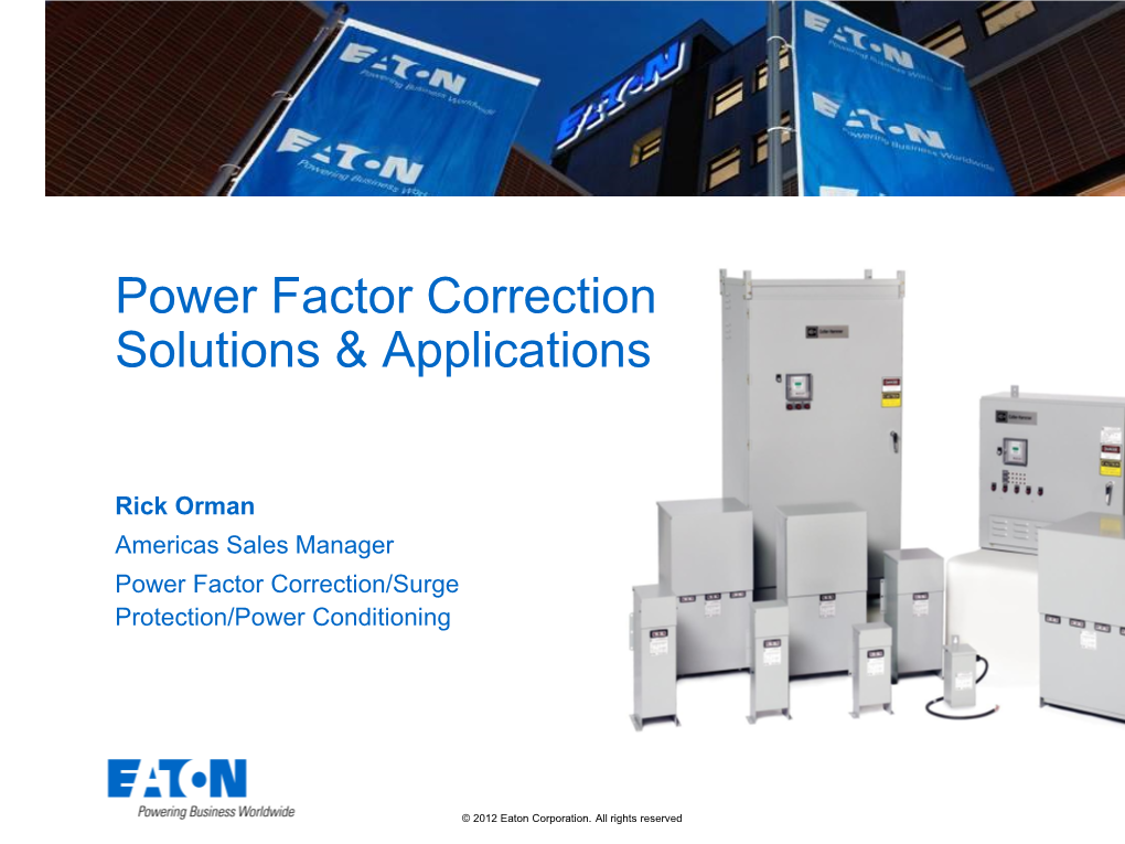 Power Factor Correction Solutions & Applications