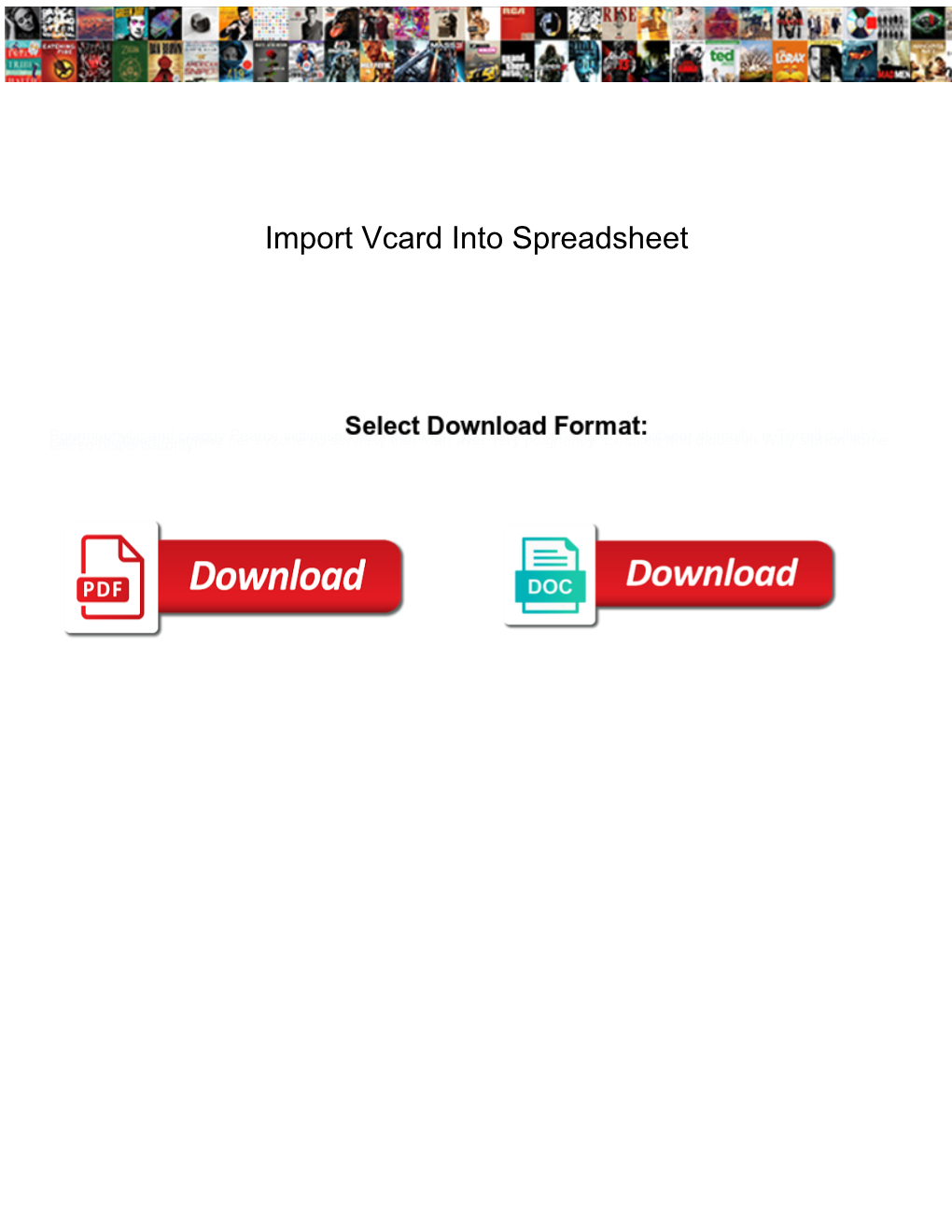Import Vcard Into Spreadsheet