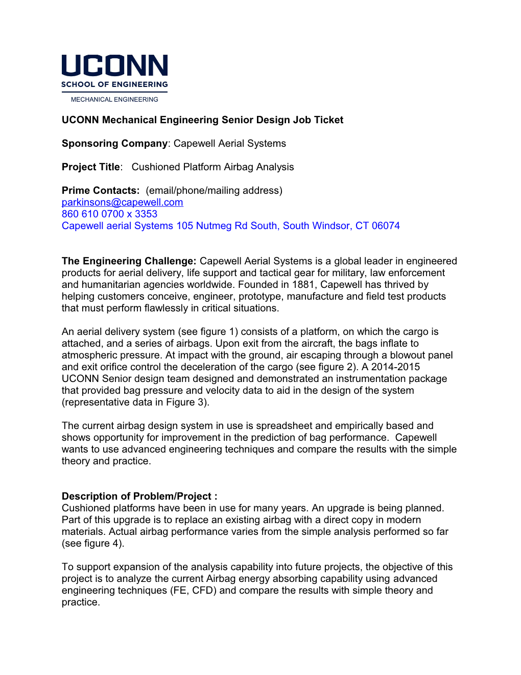 UCONN Mechanical Engineering Senior Design Job Ticket s2