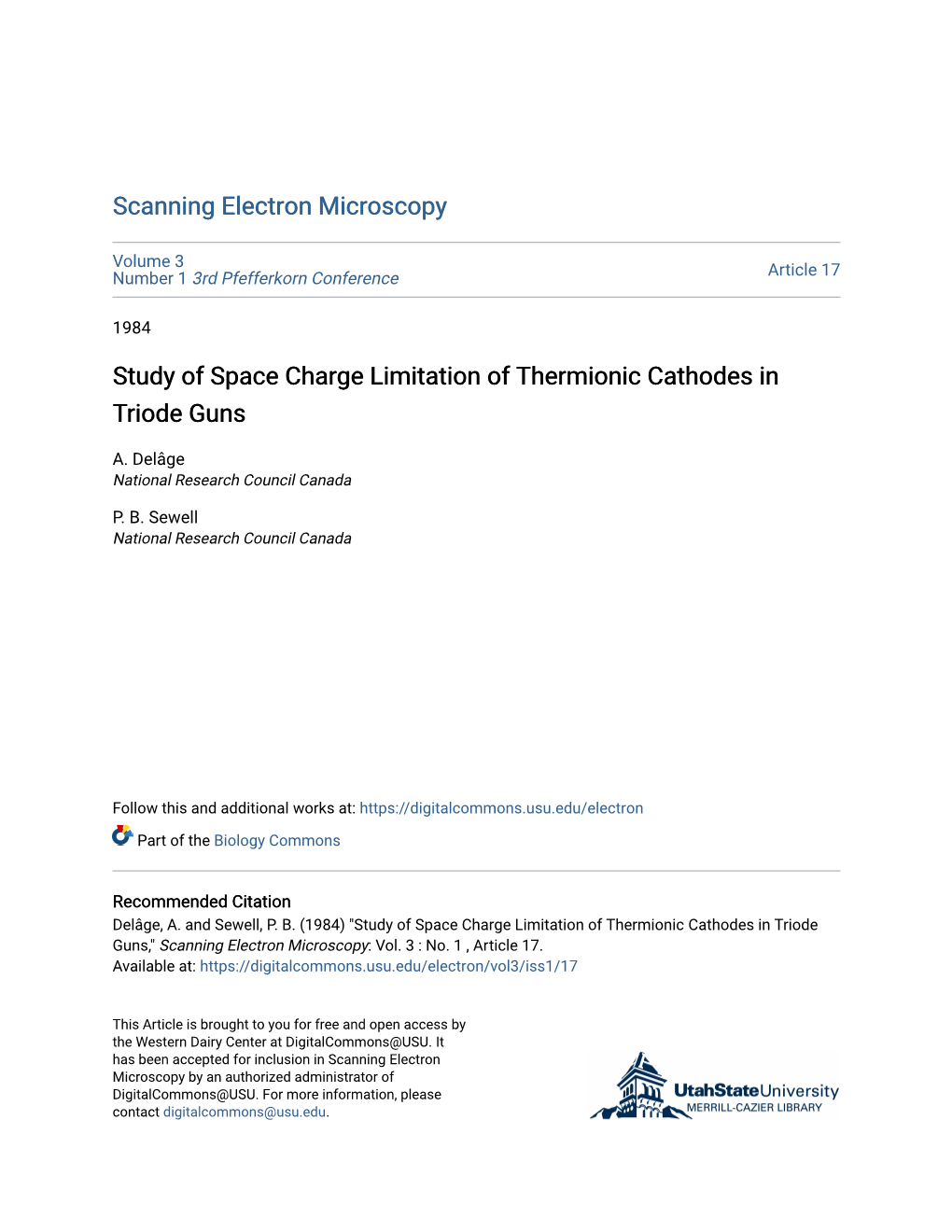 Study of Space Charge Limitation of Thermionic Cathodes in Triode Guns