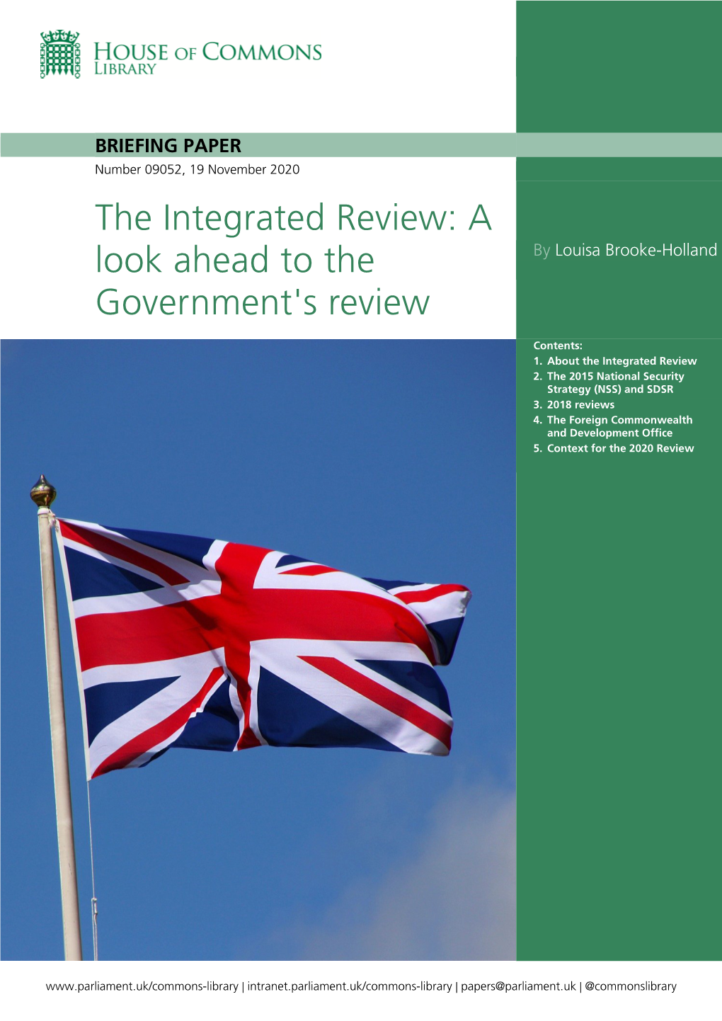 The Integrated Review: a by Louisa Brooke-Holland