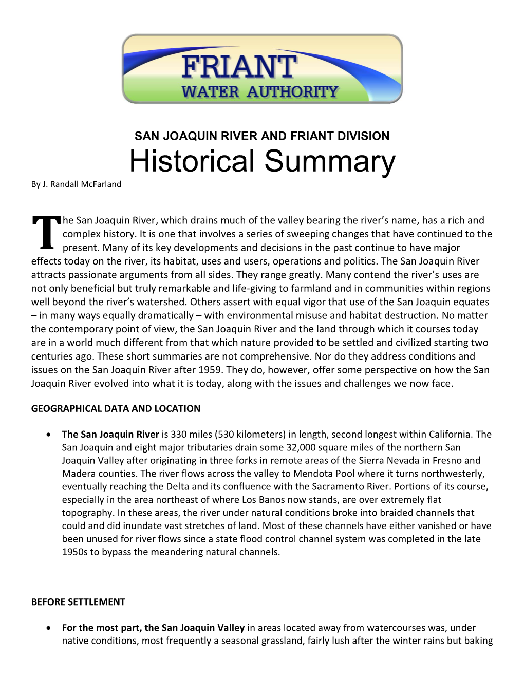 Historical Summary by J