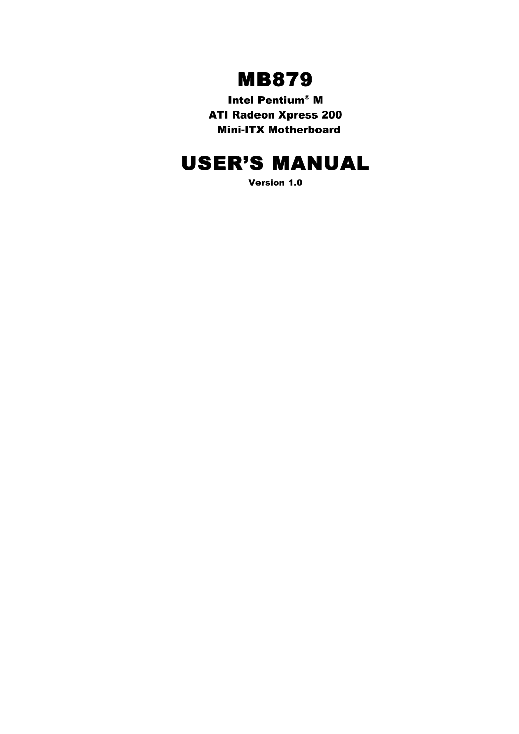 Mb879 User's Manual