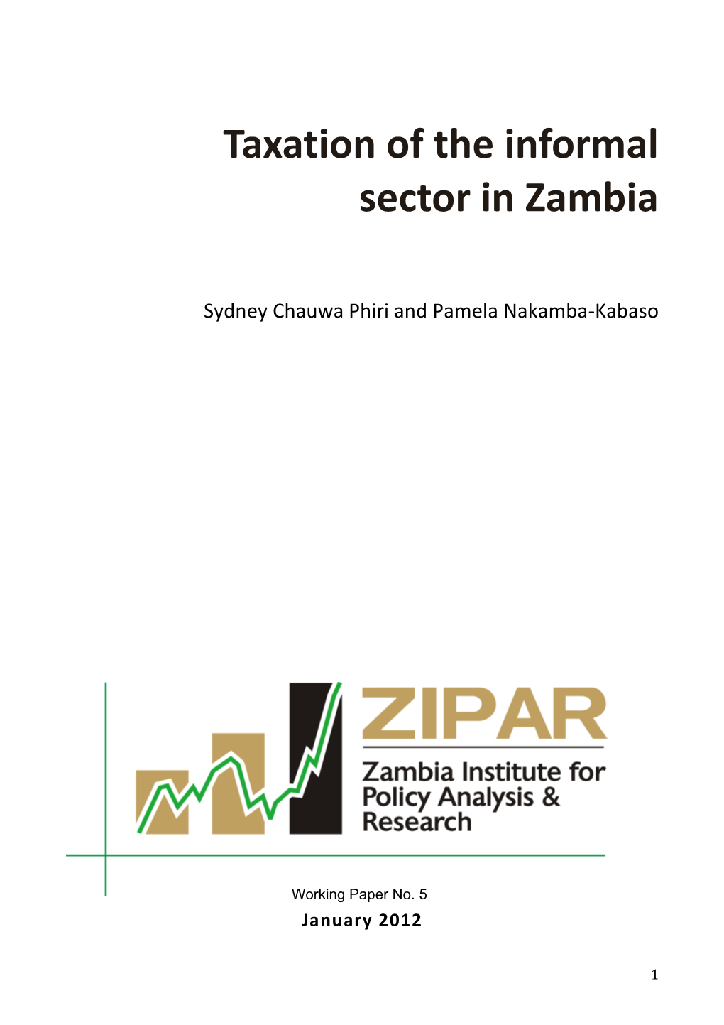 Taxation of the Informal Sector in Zambia