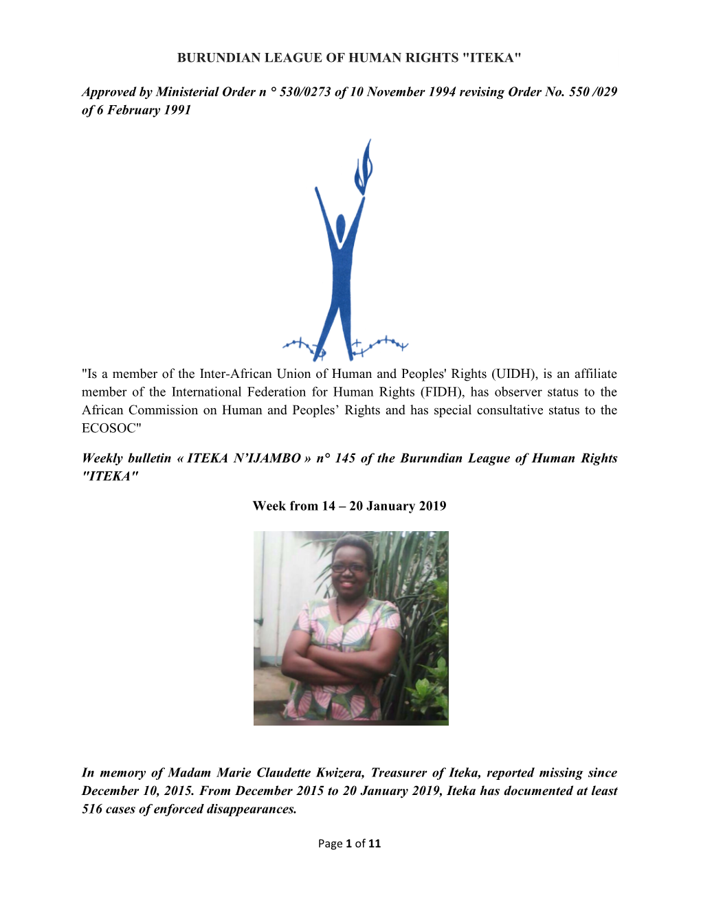 Burundian League of Human Rights "Iteka"