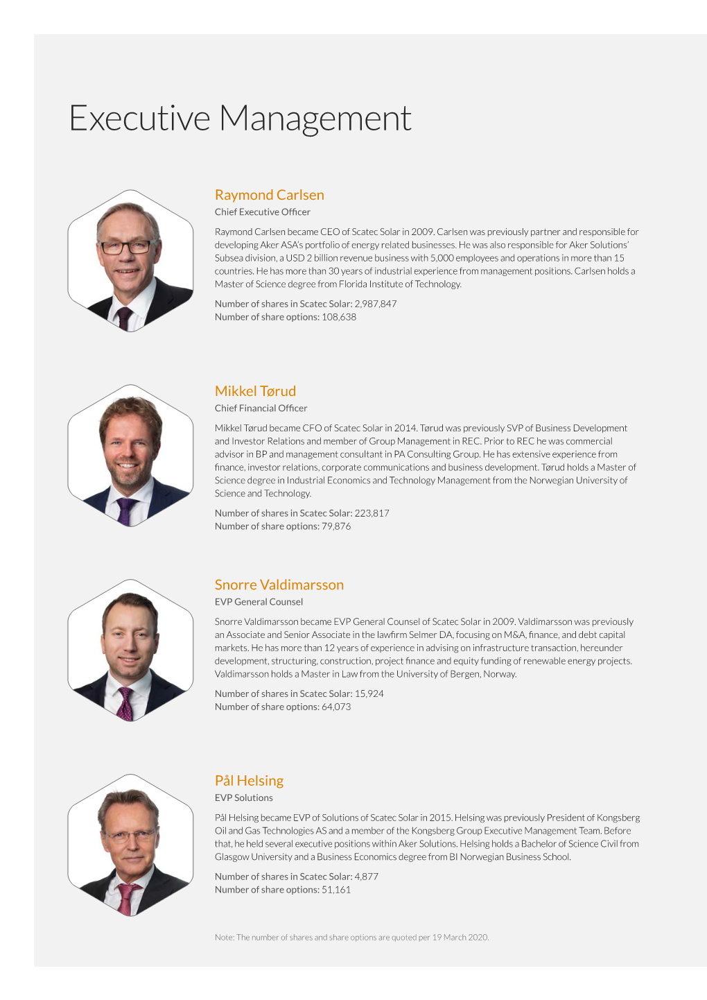 5 Management and Board of Directors