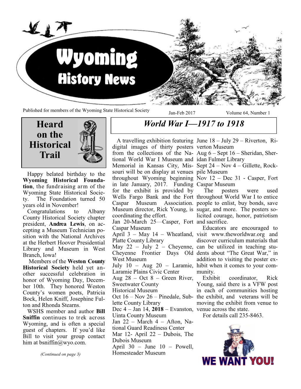 Wyoming History News Jan-Feb 2017