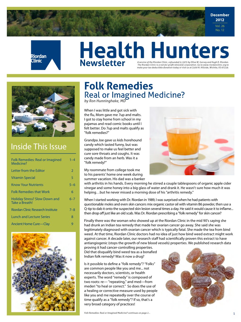 December 2012 Health Hunters Newsletter
