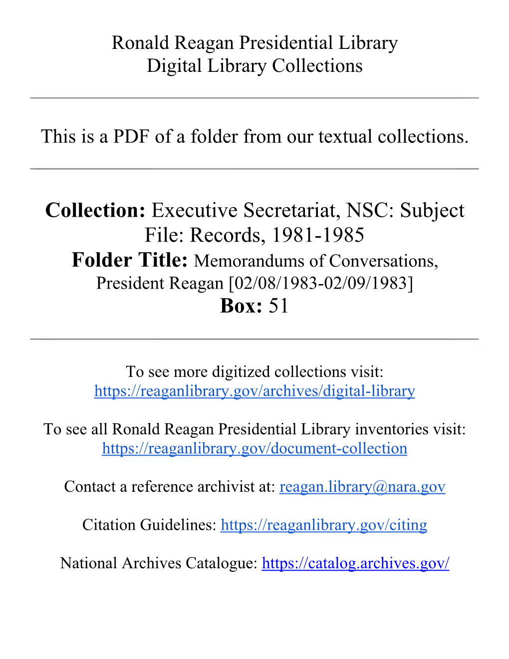 Subject File: Records, 1981-1985 Box: 51