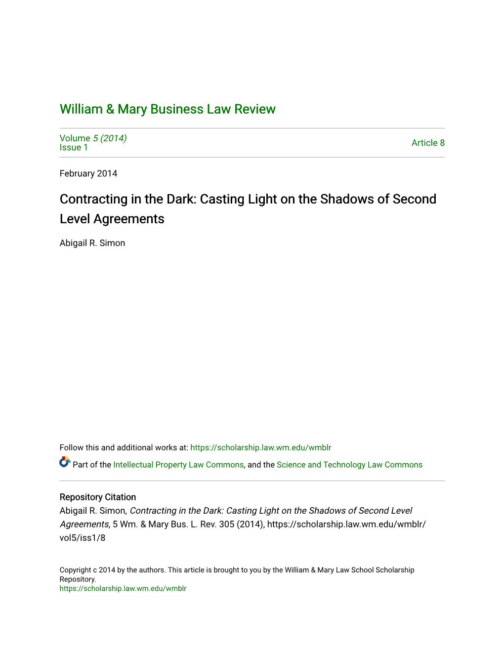 Contracting in the Dark: Casting Light on the Shadows of Second Level Agreements