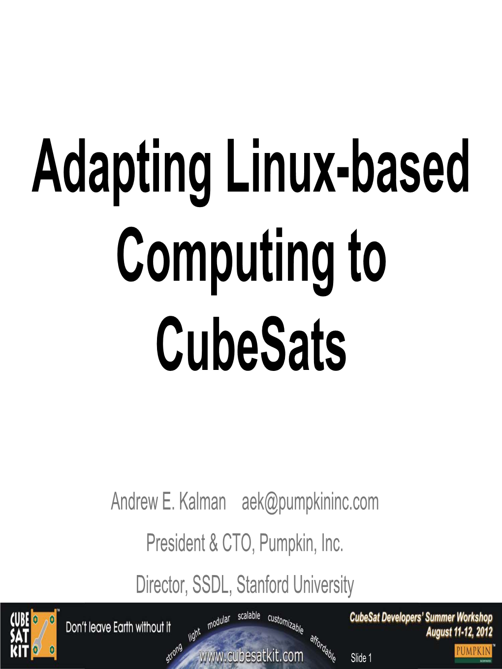 Adapting Linux-Based Computing to Cubesats