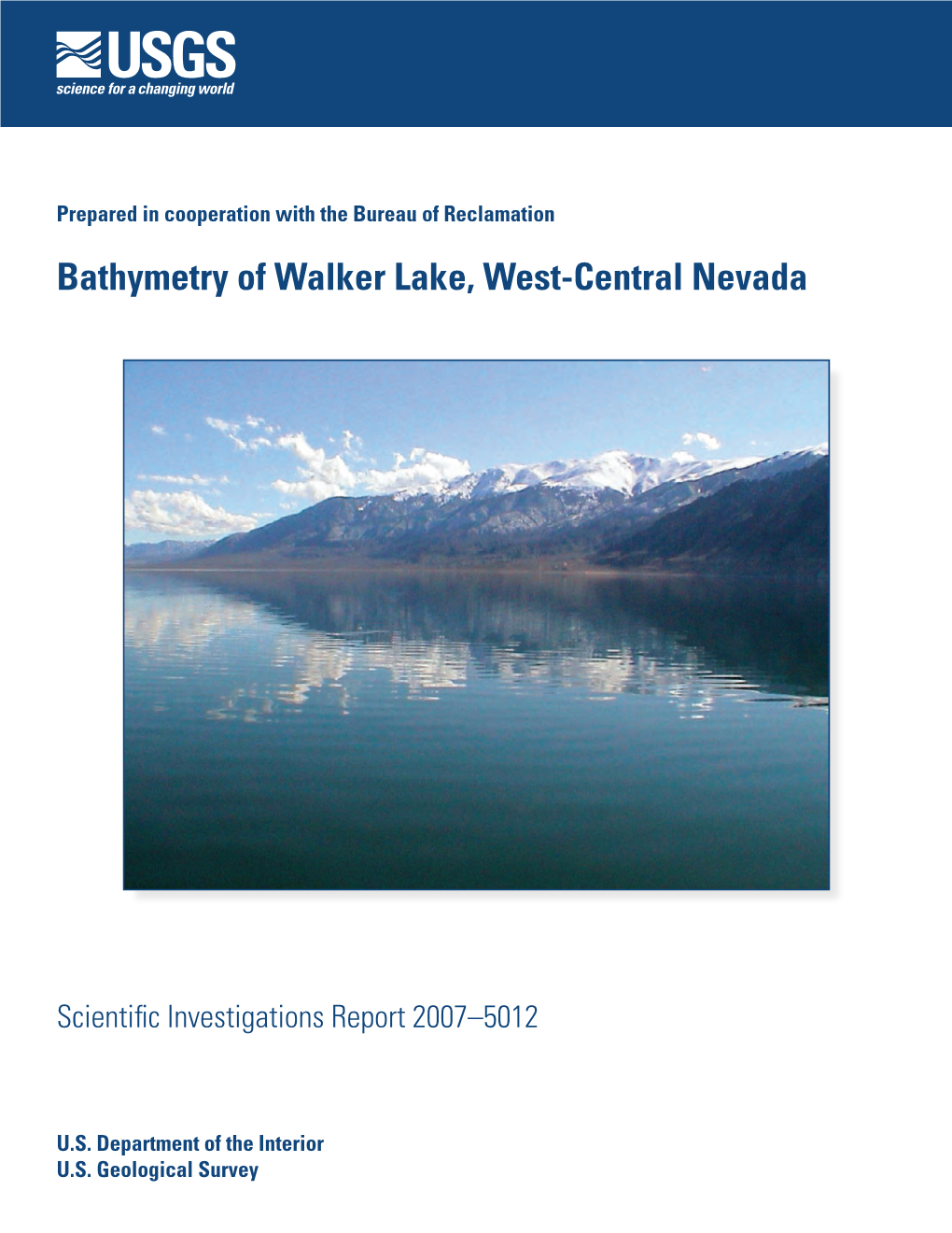 Bathymetry of Walker Lake, West-Central Nevada