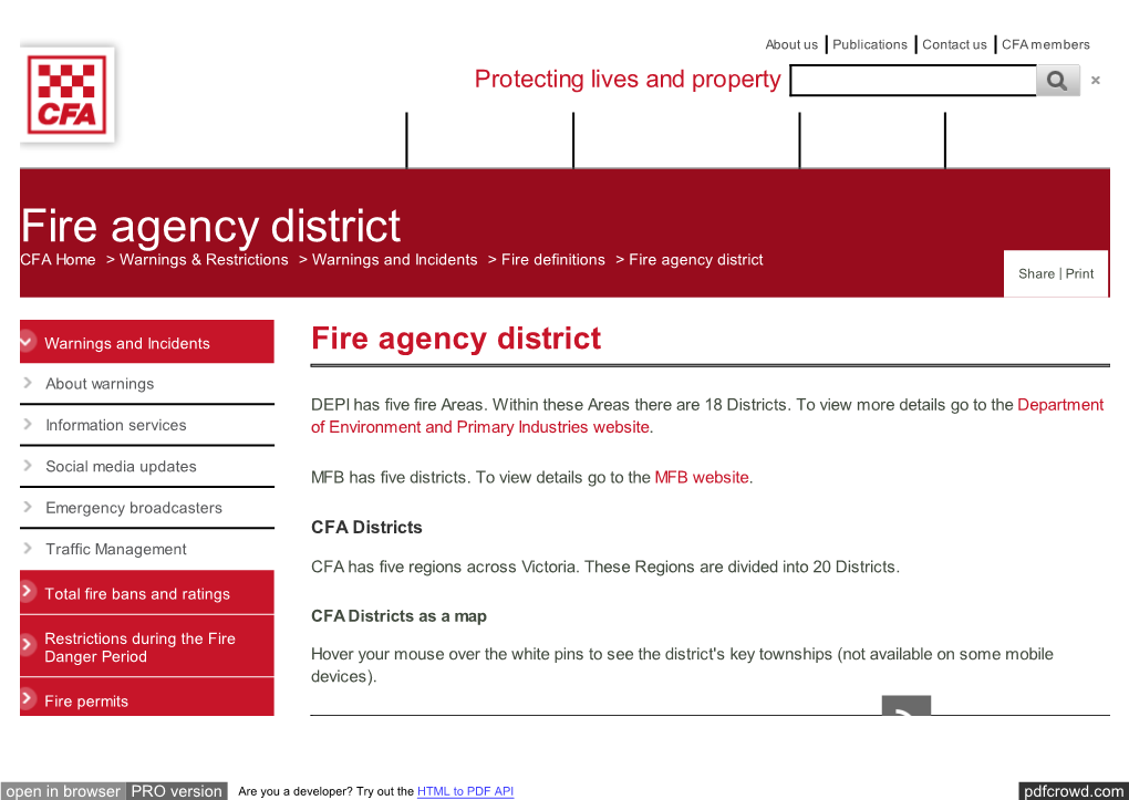 Fire Agency Districts