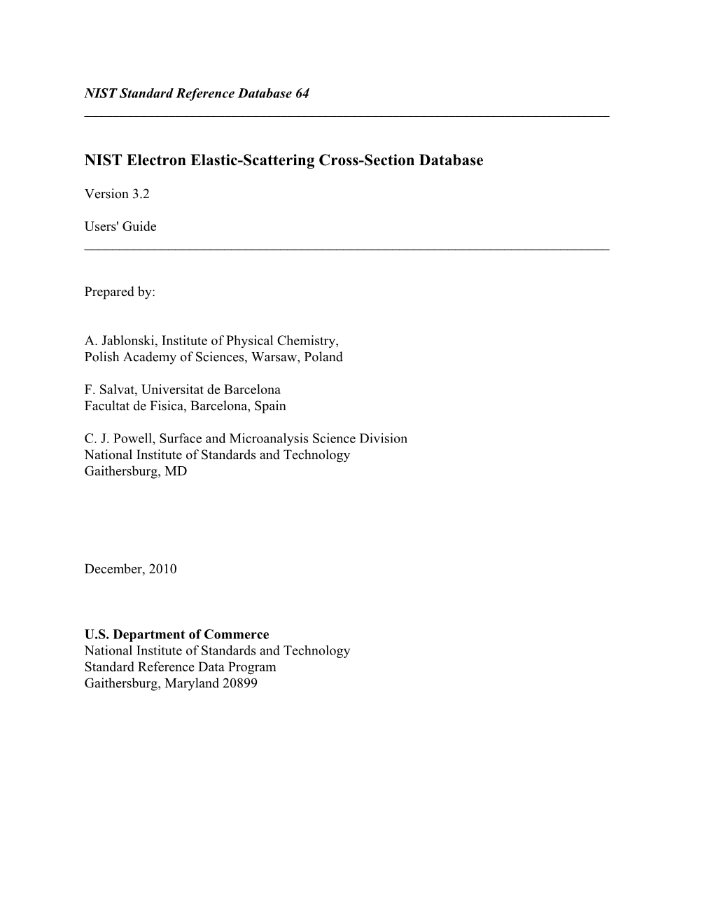 nist electron elastic scattering cross section database