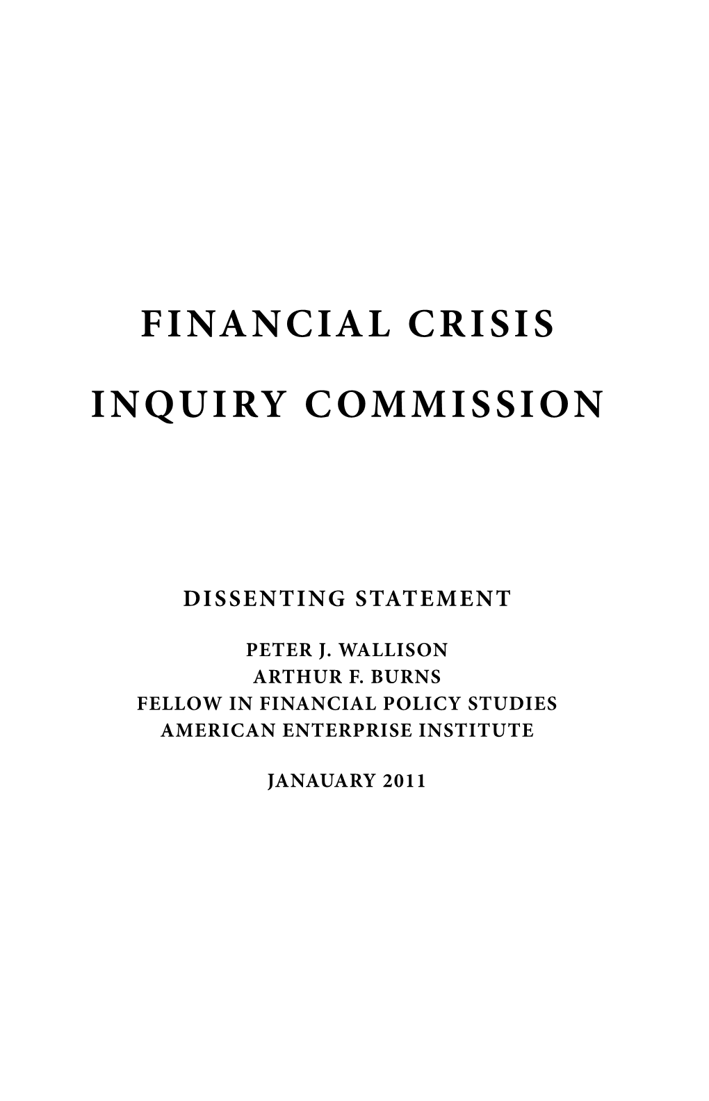 Financial Crisis Inquiry Commission