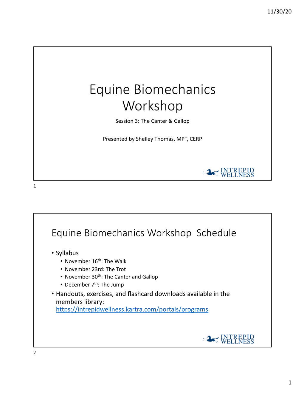 Equine Biomechanics Session3- the Canter