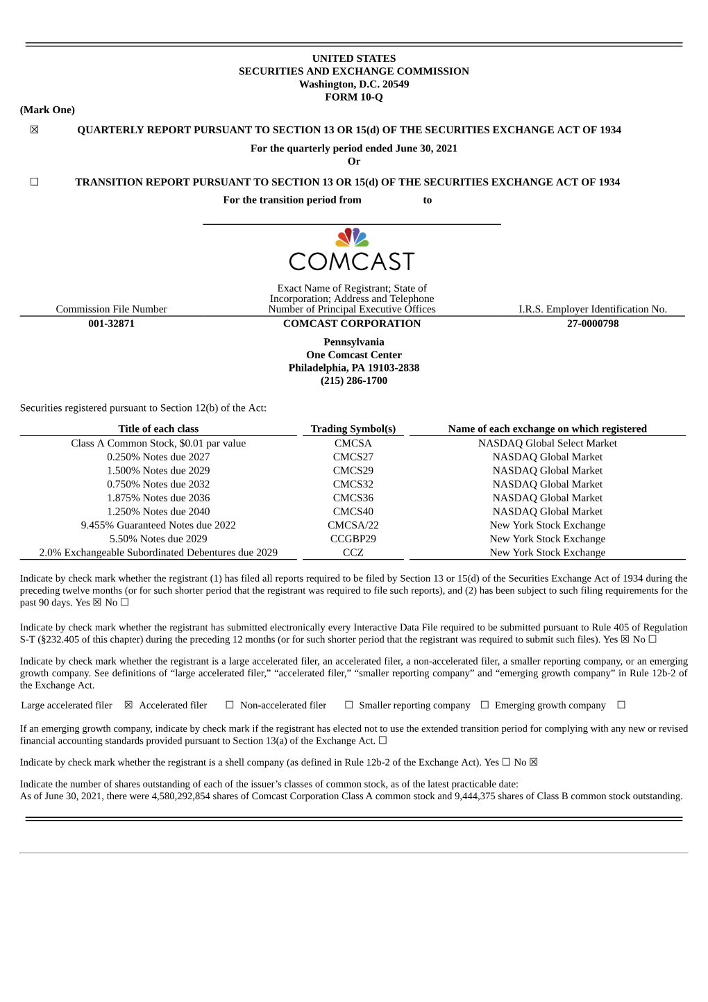 (Mark One) QUARTERLY REPORT PURSUANT to SE