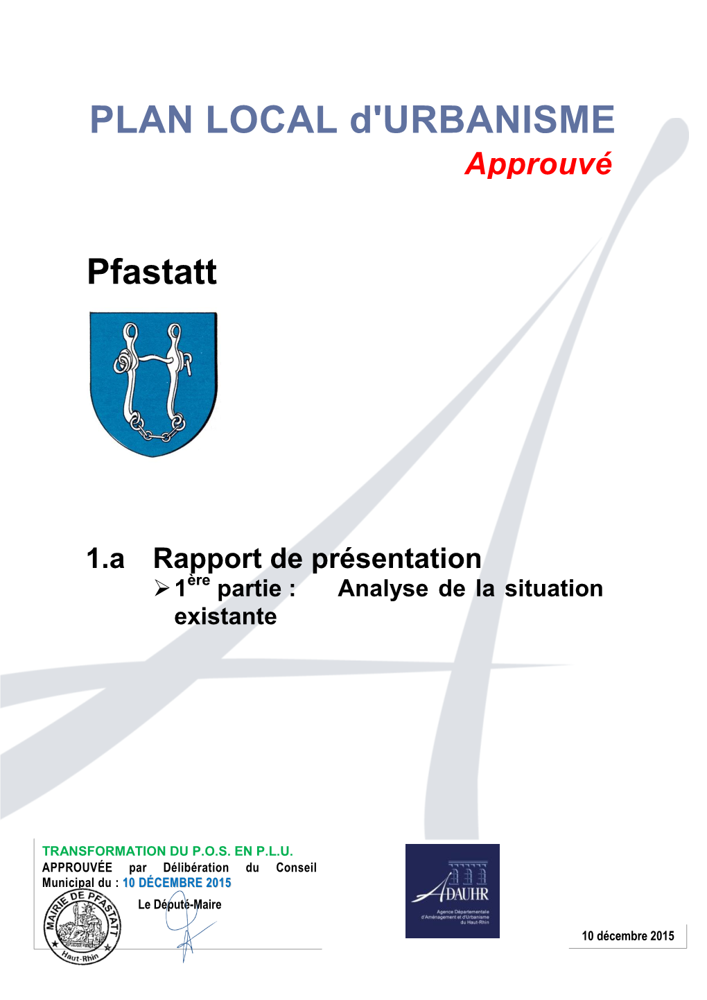 PLAN LOCAL D'urbanisme Pfastatt