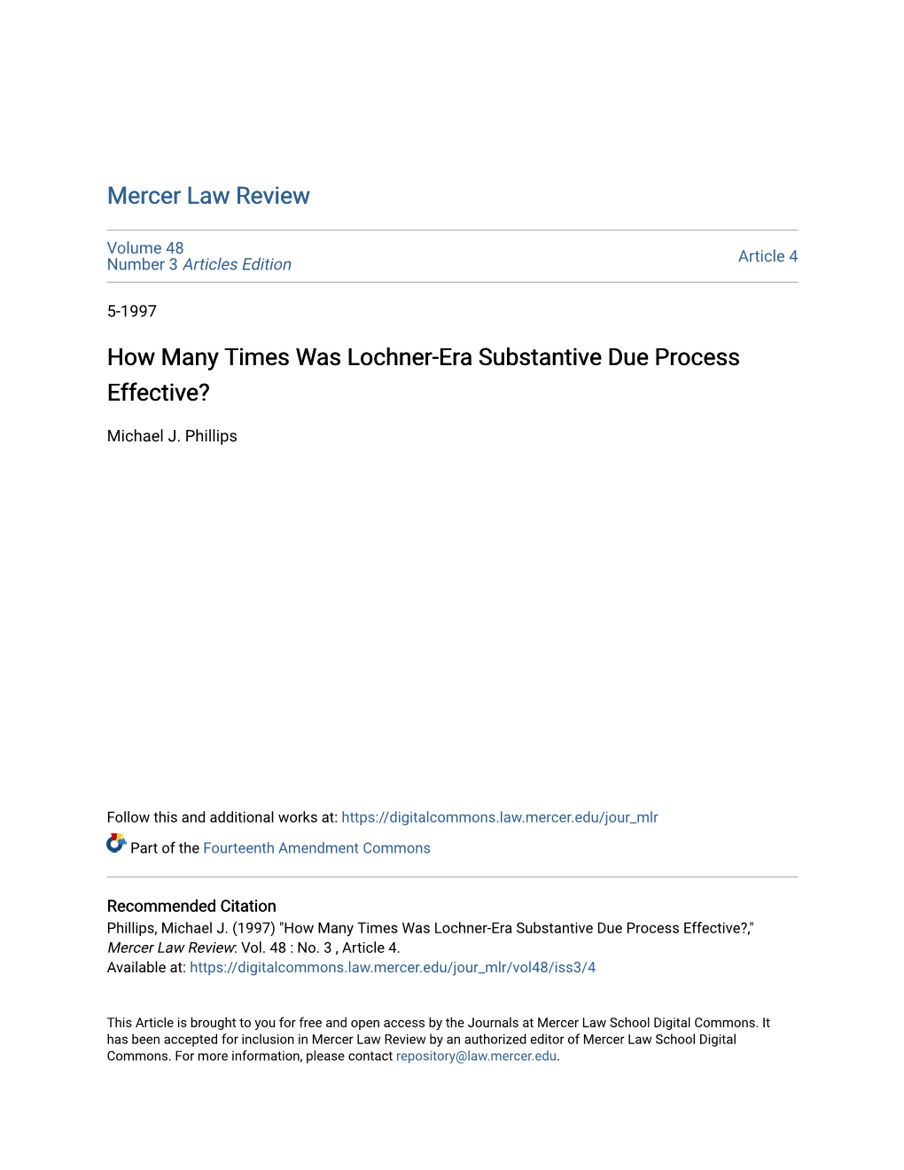 How Many Times Was Lochner-Era Substantive Due Process Effective?