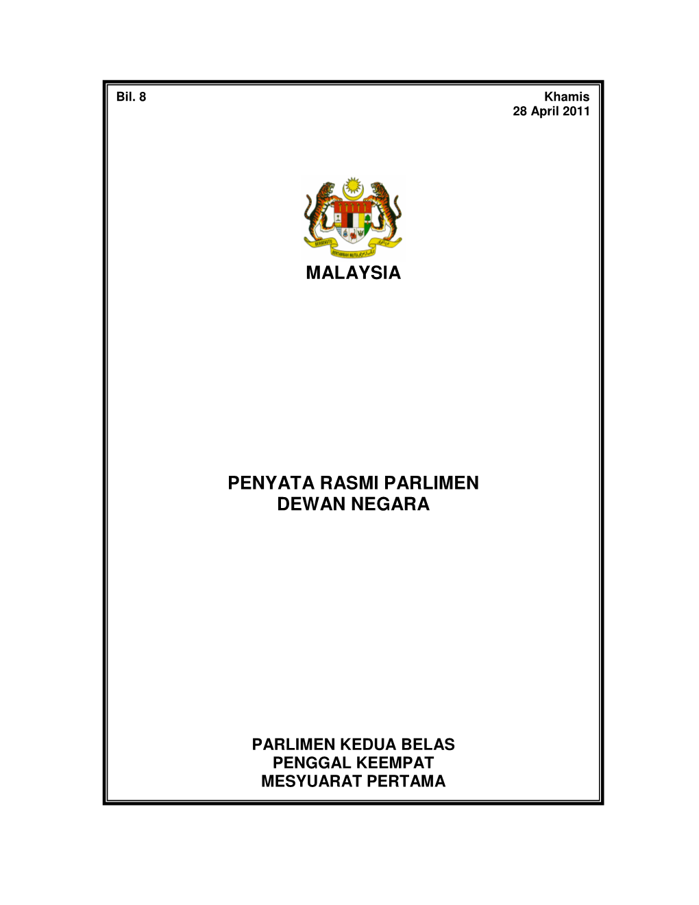 Malaysia Penyata Rasmi Parlimen Dewan Negara