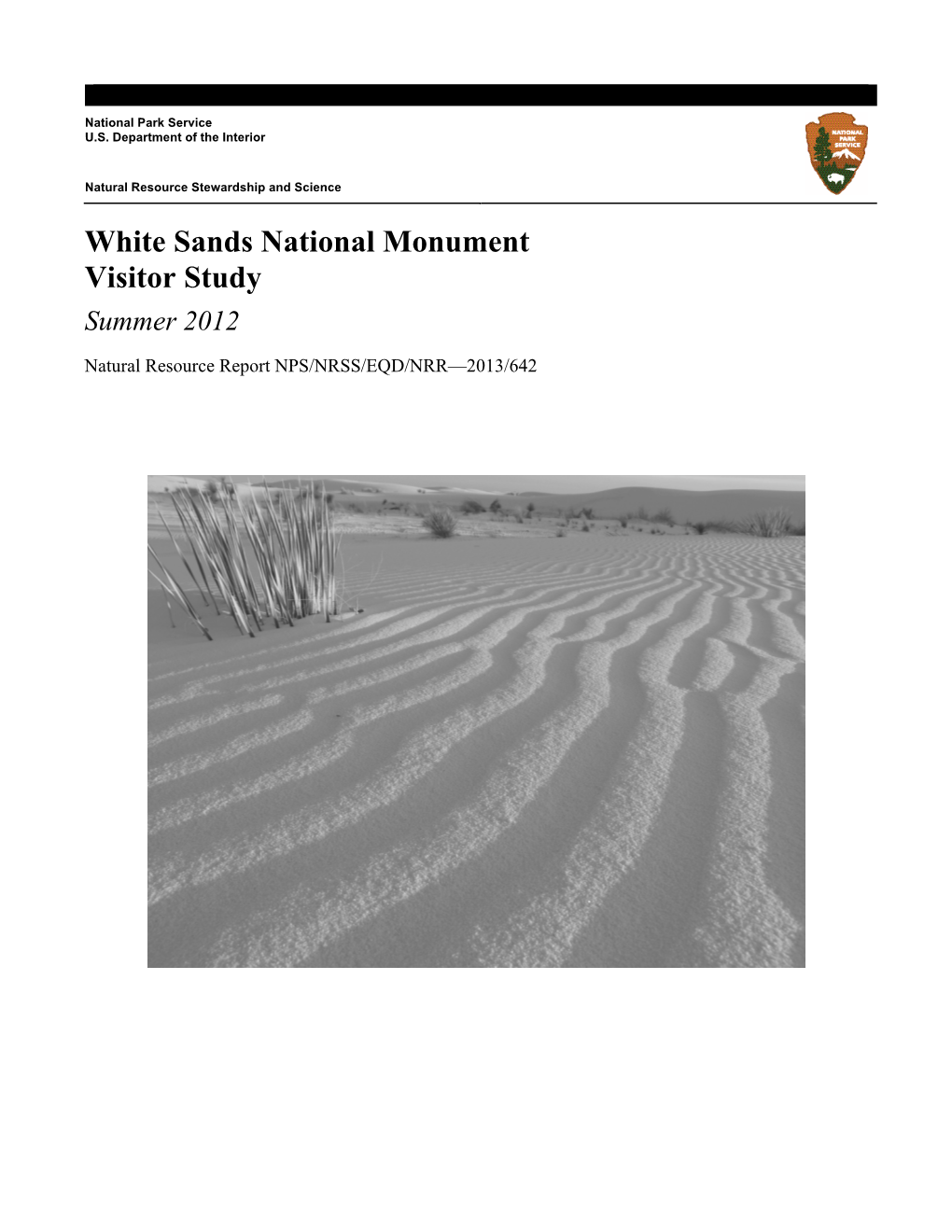 White Sands National Monument Visitor Study Summer 2012