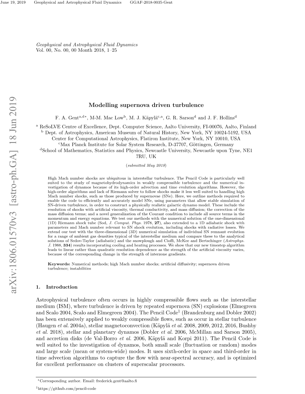 Arxiv:1806.01570V3 [Astro-Ph.GA] 18 Jun 2019