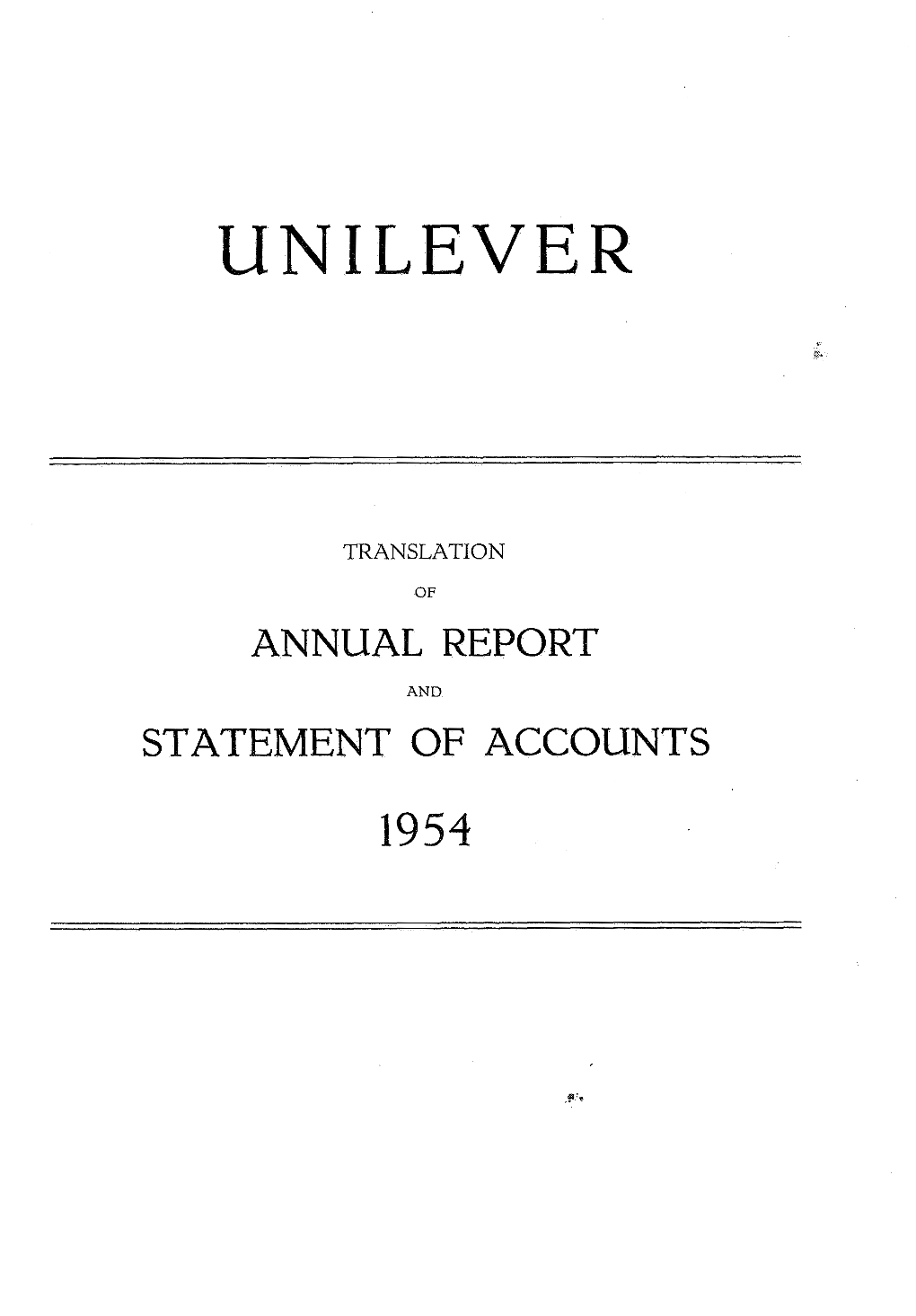 Unilever Annual Report 1954