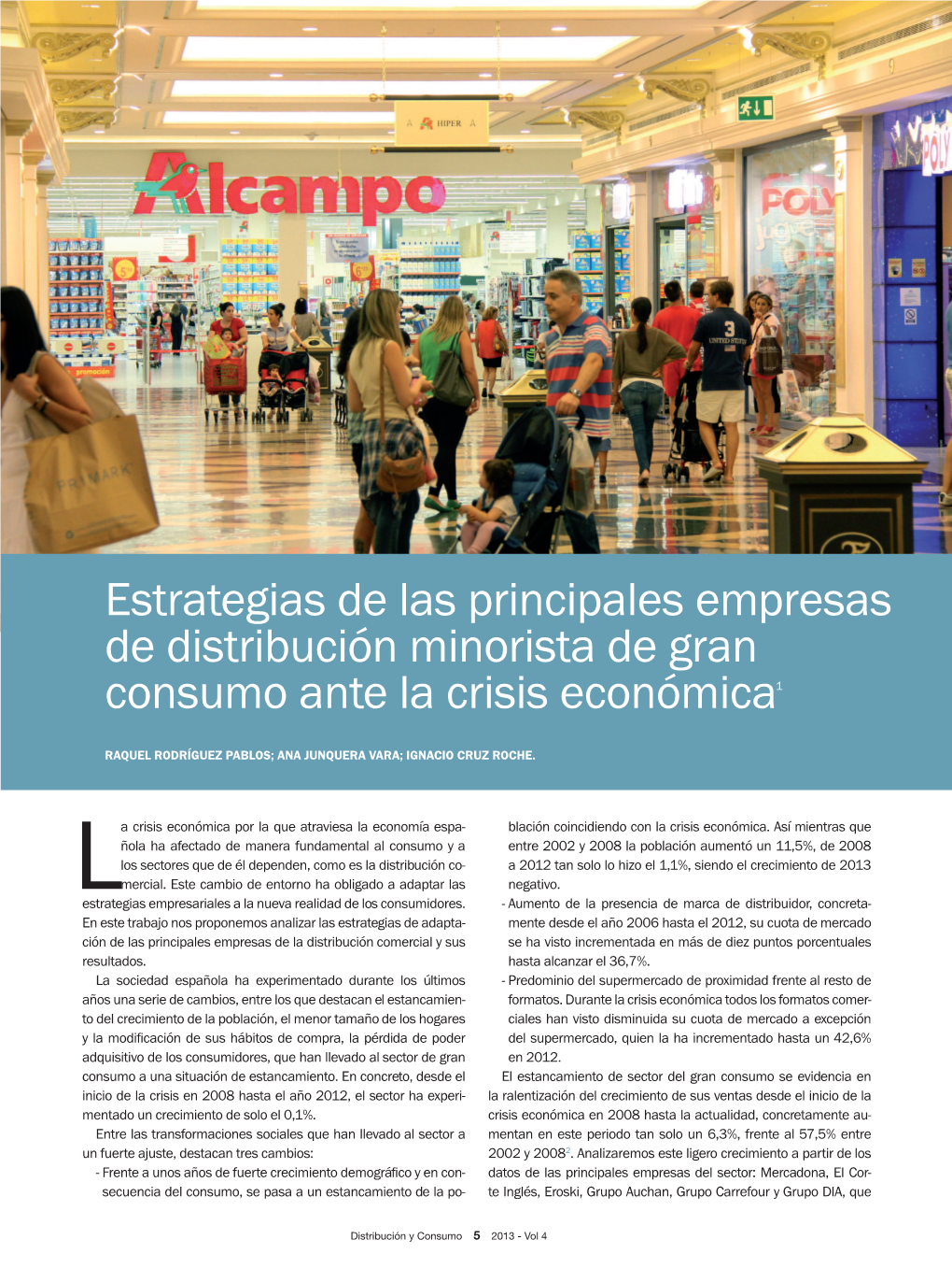 Estrategias De Las Principales Empresas De Distribución Minorista De Gran Consumo Ante La Crisis Económica1