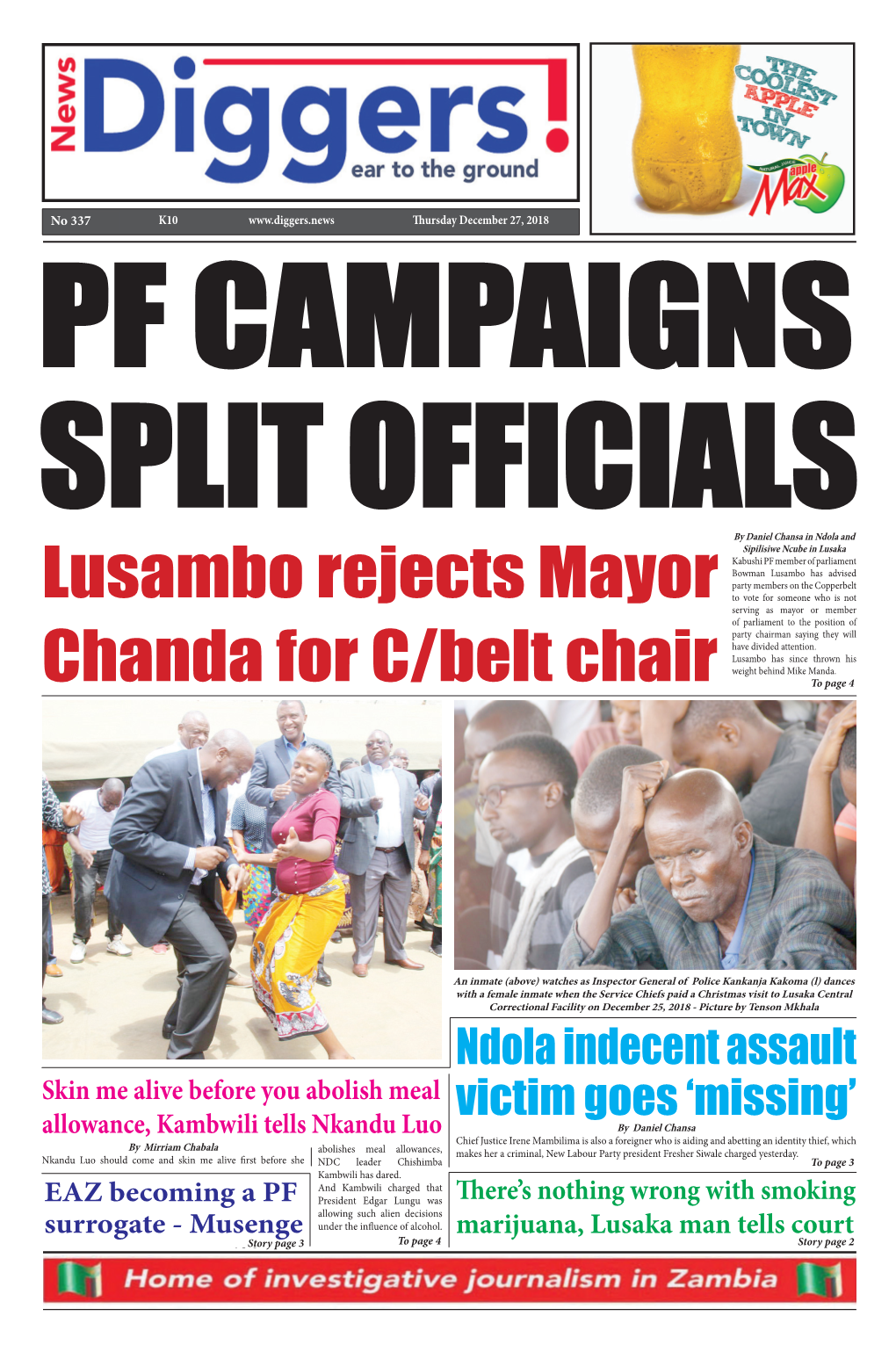 Lusambo Rejects Mayor Chanda for C/Belt Chair