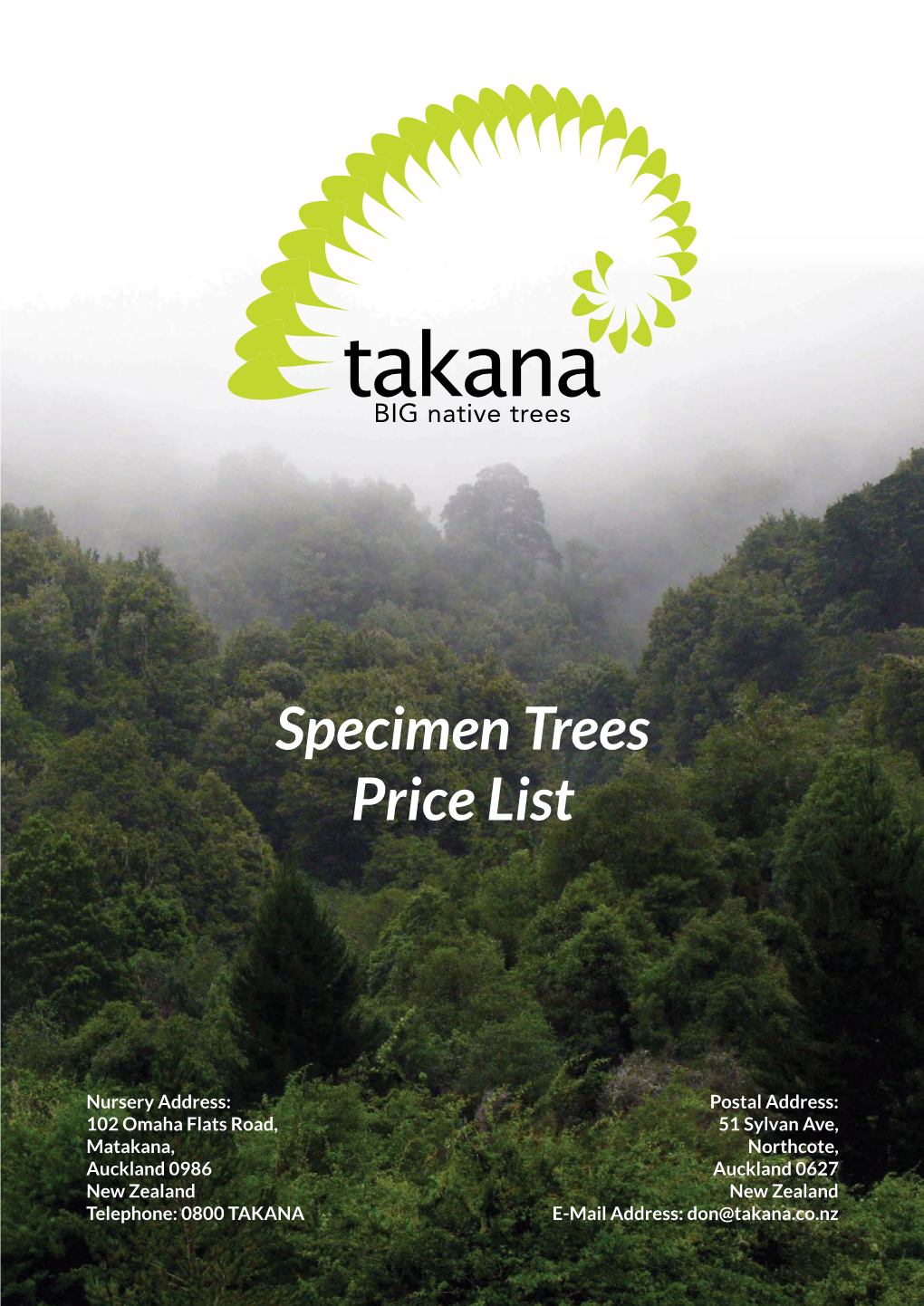 Specimen Trees Price List