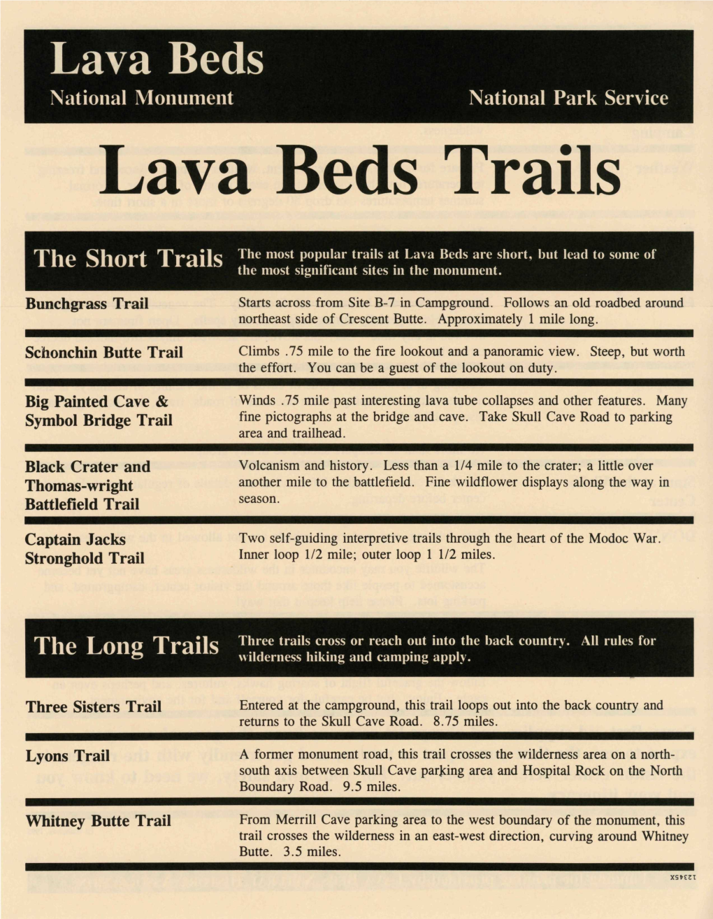 Lava Beds Trails