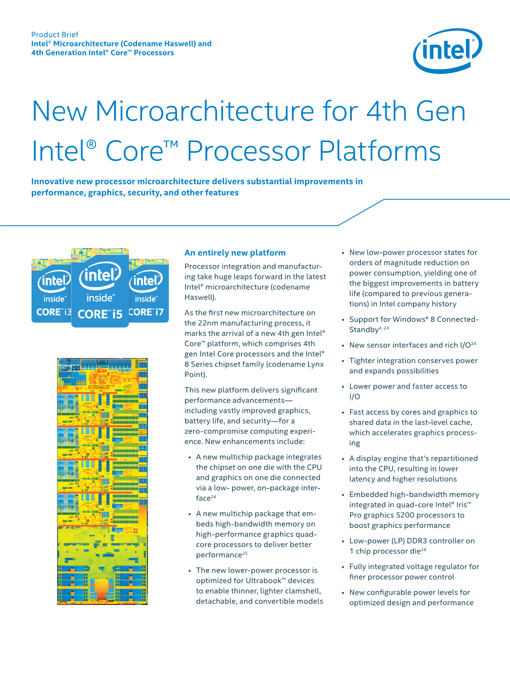 New Microarchitecture for 4Th Gen Intel® Core™ Processor Platforms