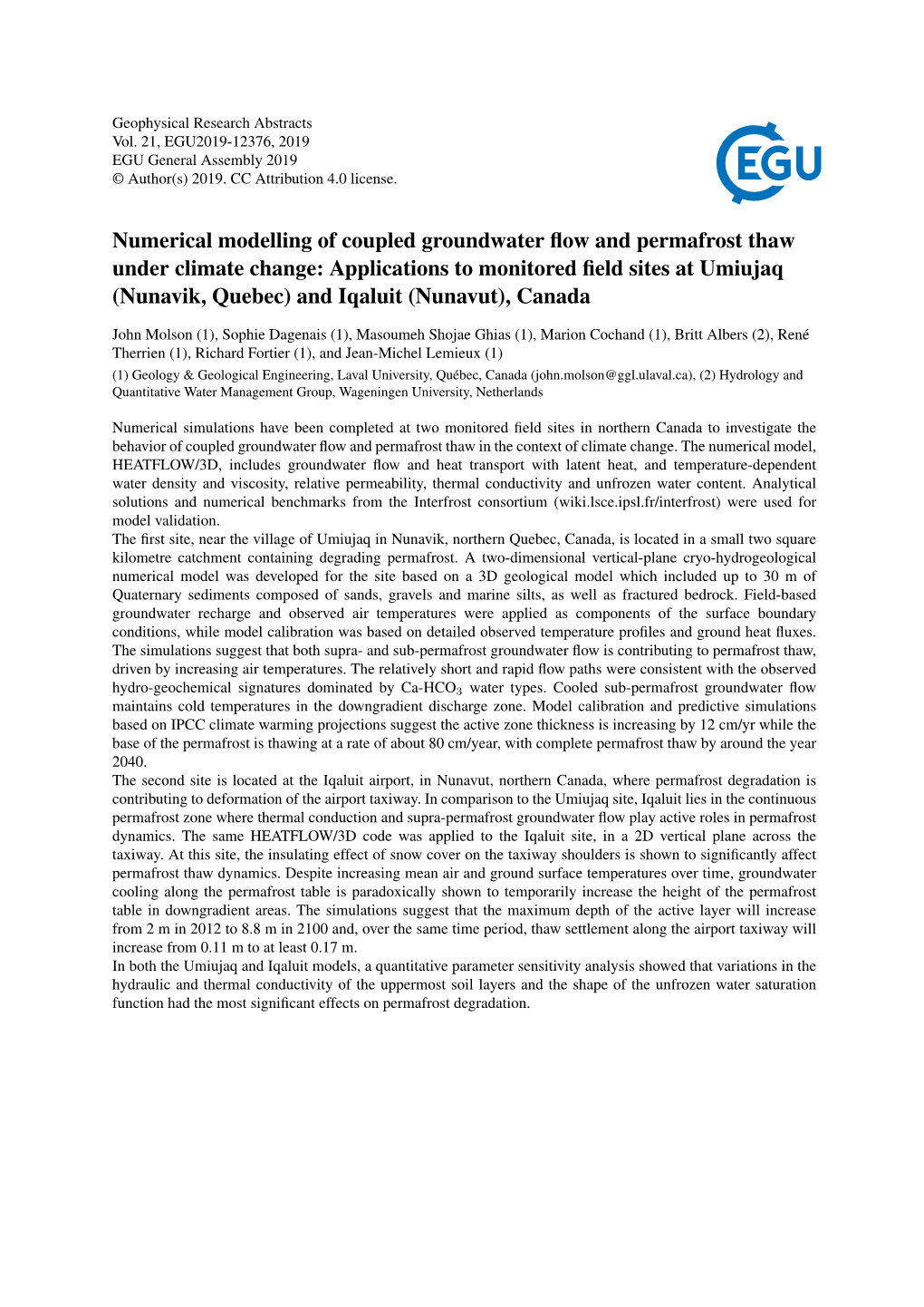 Numerical Modelling of Coupled Groundwater