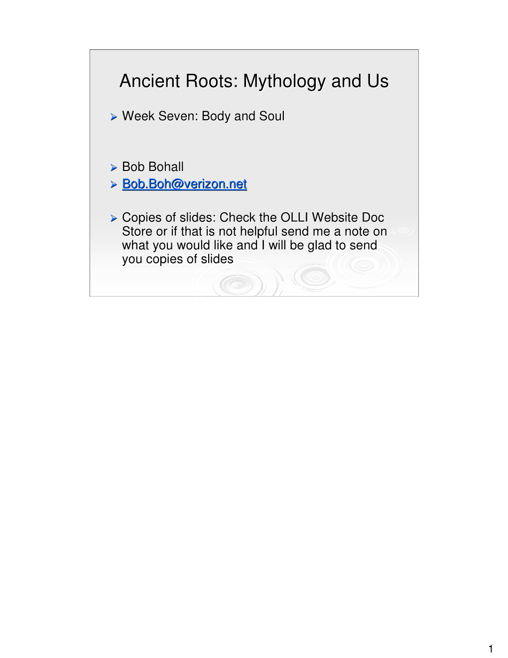 Ancient Roots: Mythology and Us