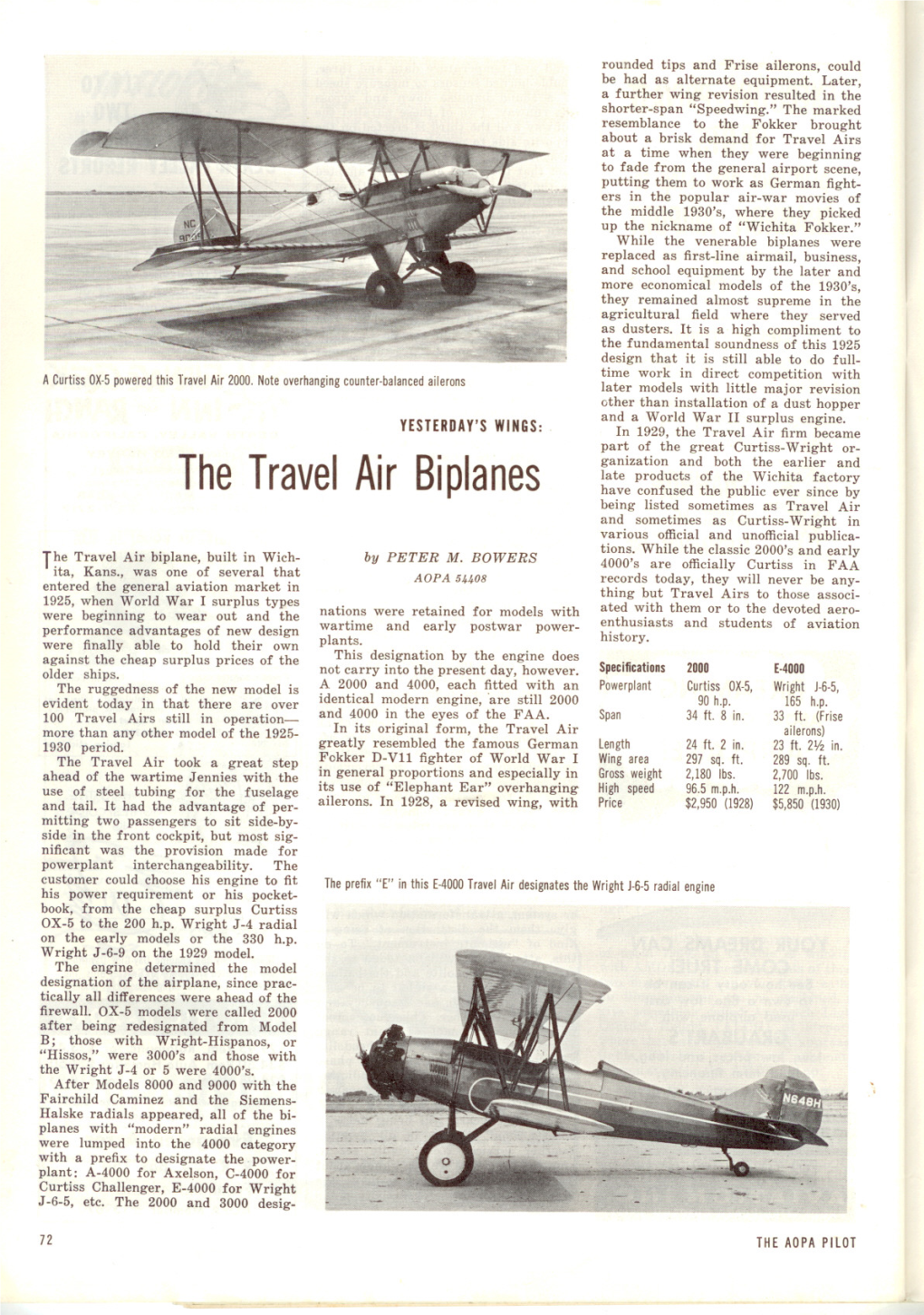 The Travel Air Biplanes